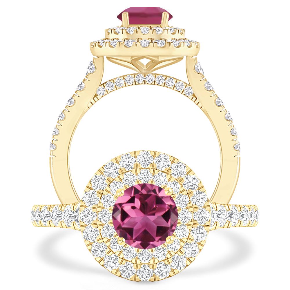 Yellow Gold - Pink Tourmaline