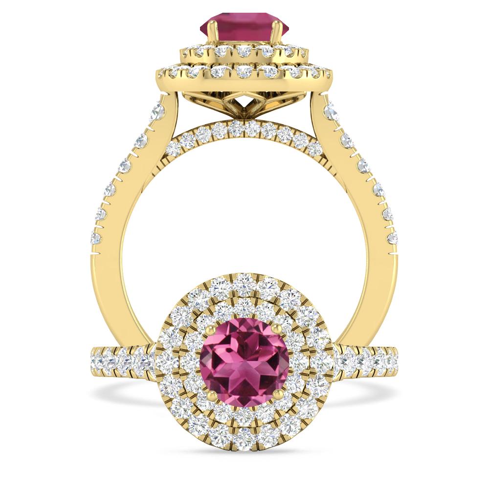 Yellow Gold - Pink Tourmaline