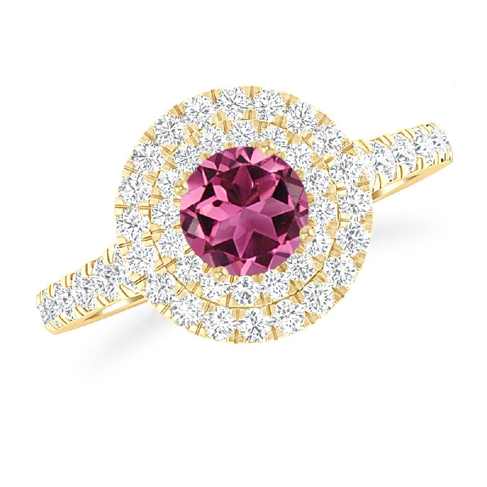 Yellow Gold - Pink Tourmaline