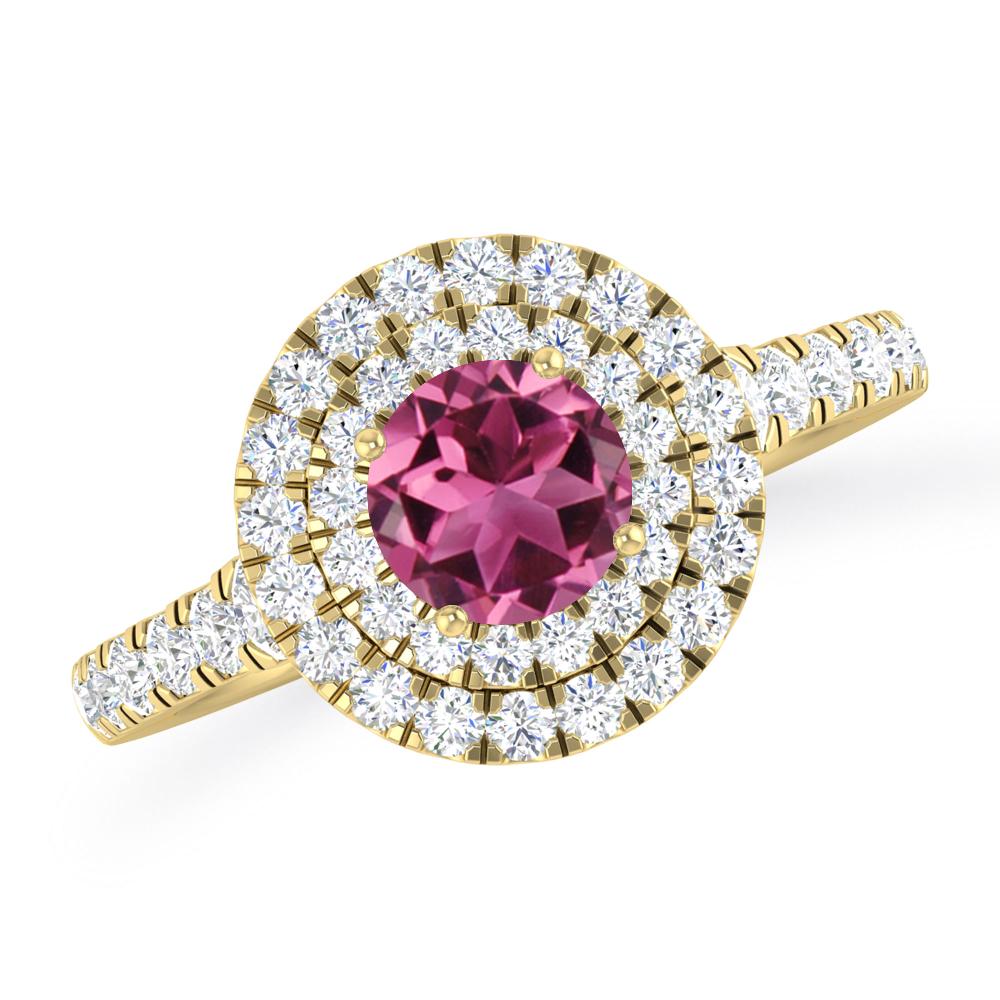 Yellow Gold - Pink Tourmaline