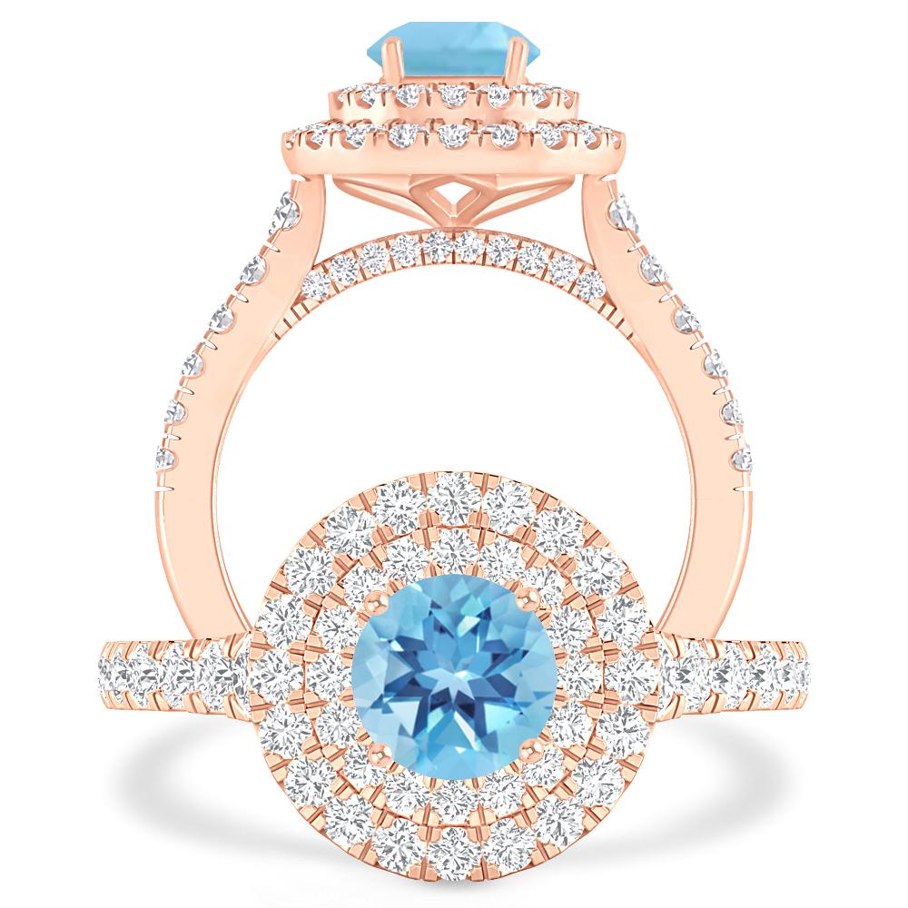 Rose Gold - Blue Topaz