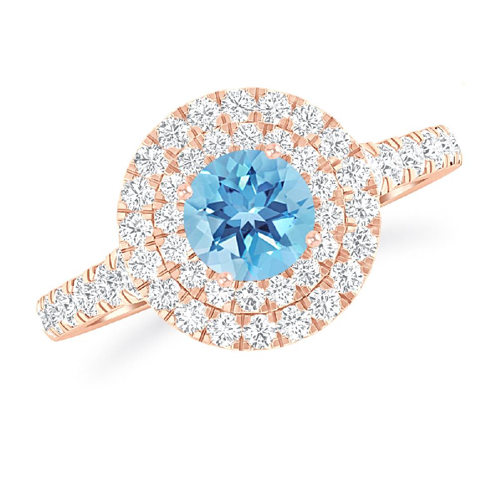 Rose Gold - Blue Topaz