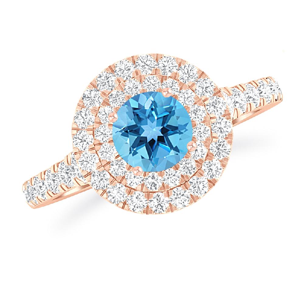 Rose Gold - Blue Topaz