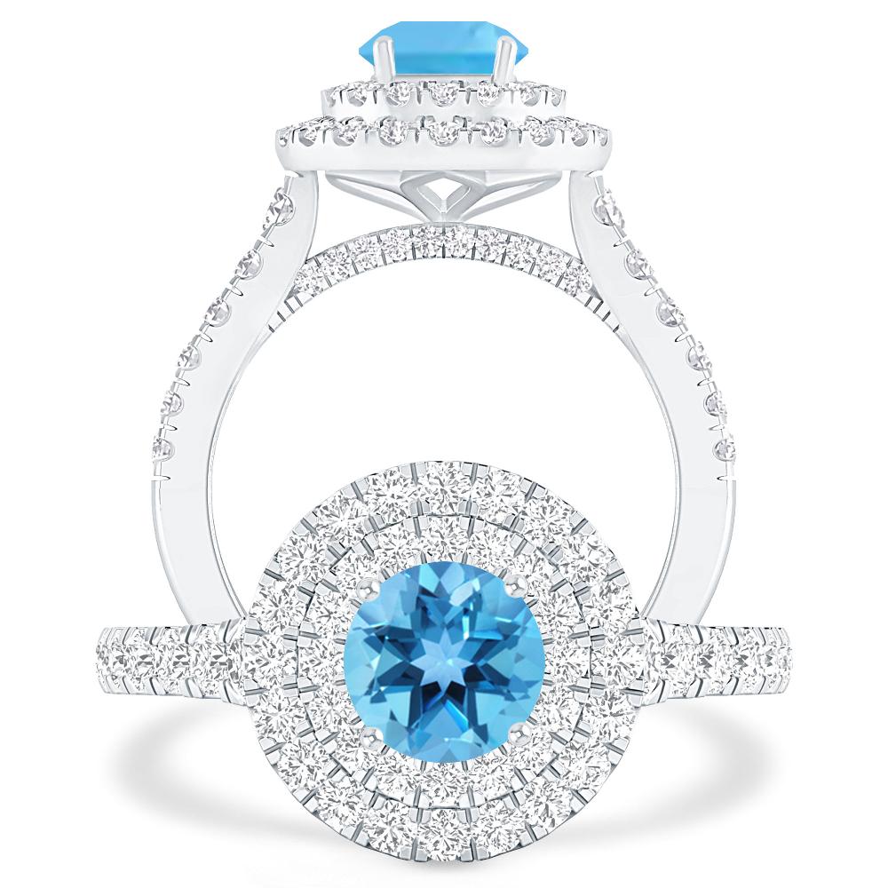 White Gold - Blue Topaz