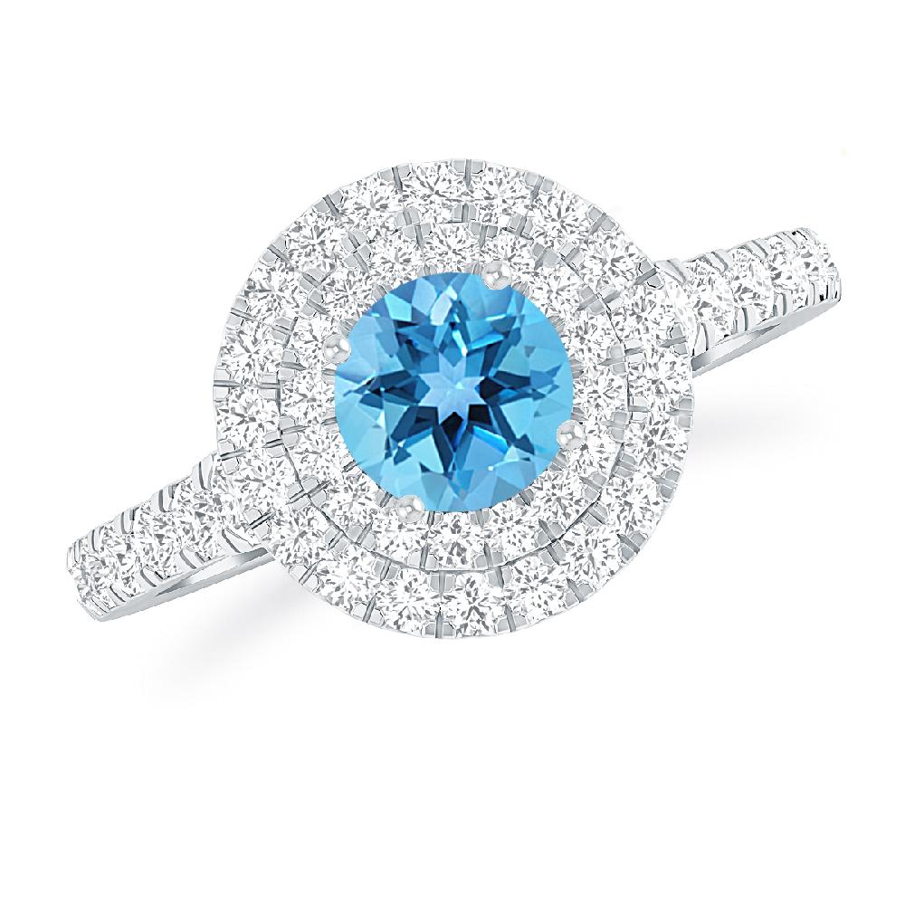 White Gold - Blue Topaz