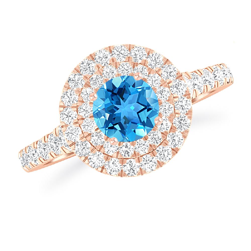 Rose Gold - Blue Topaz