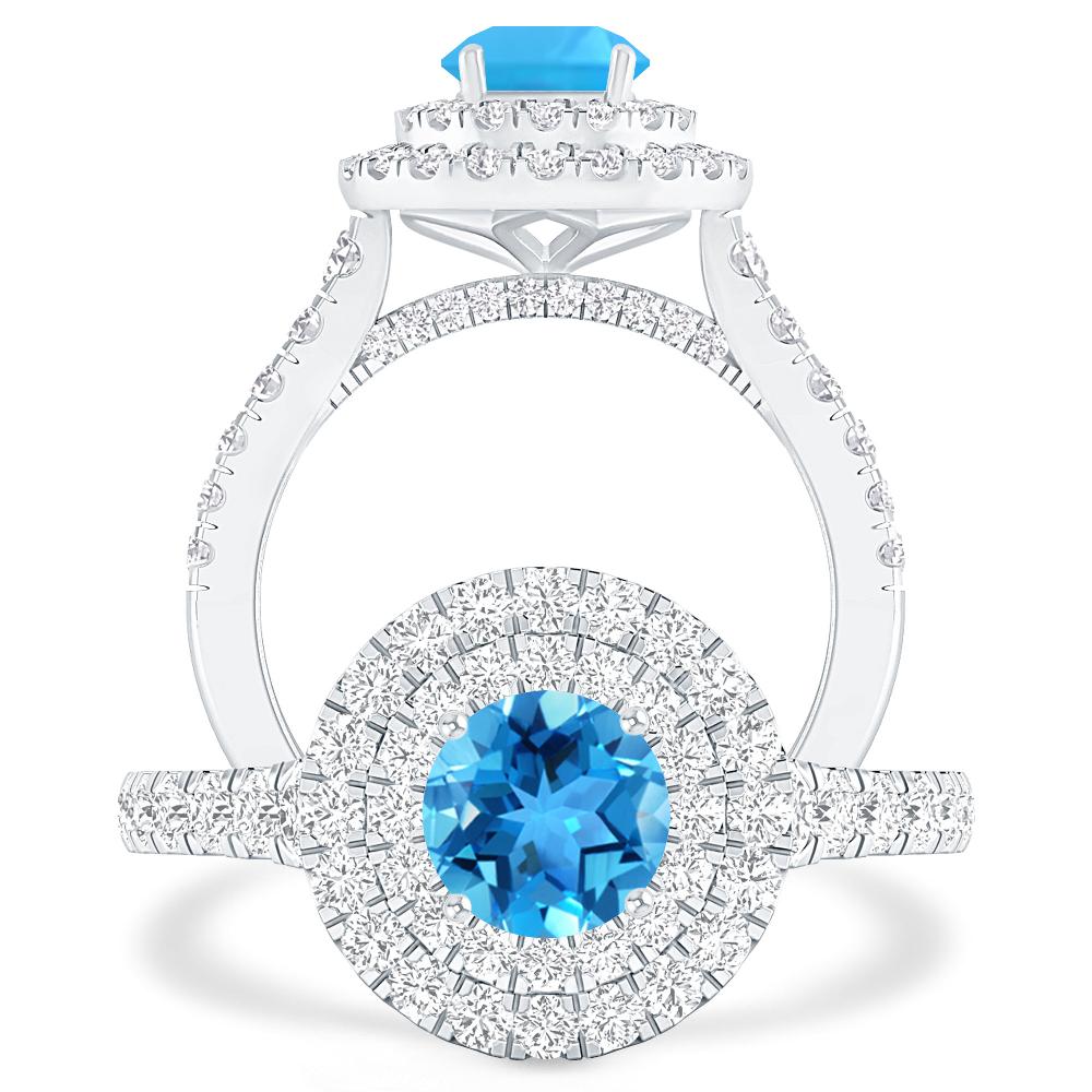 White Gold - Blue Topaz