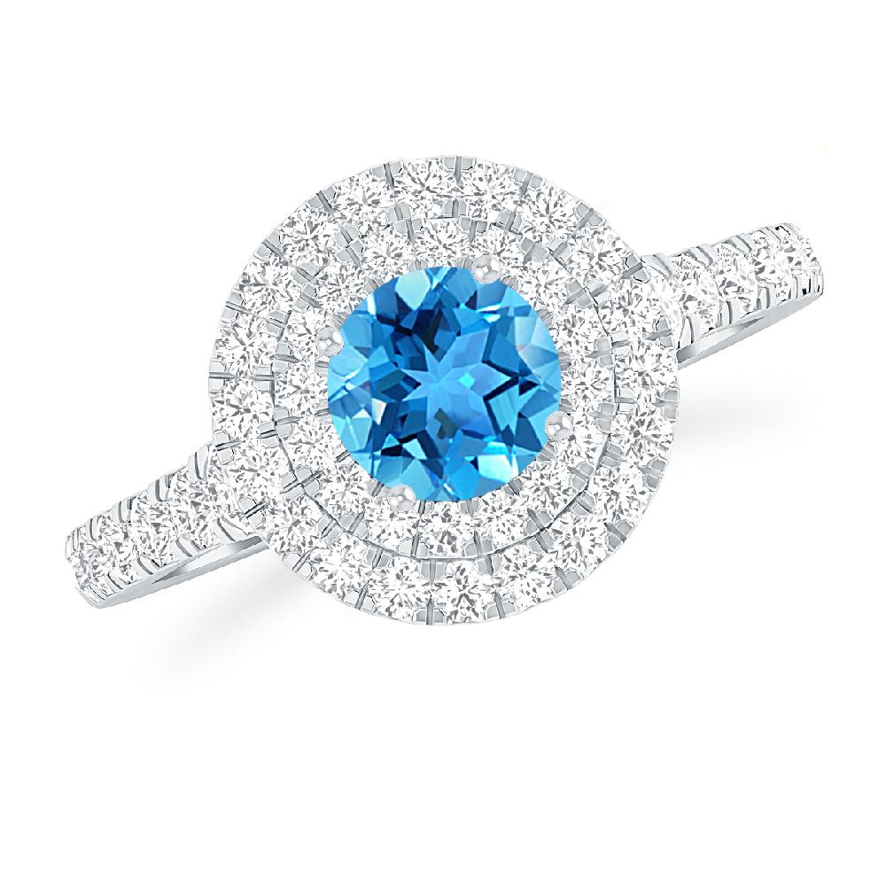 White Gold - Blue Topaz