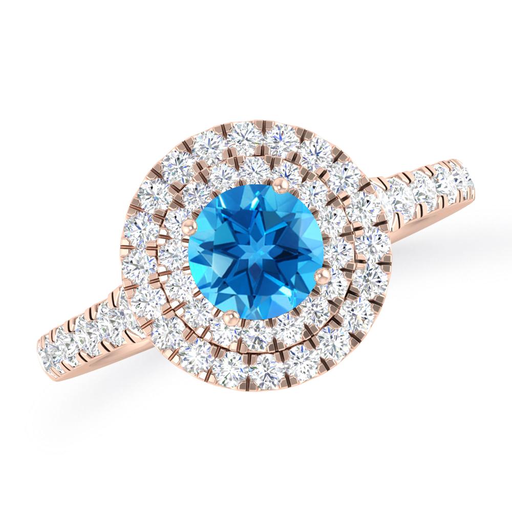 Rose Gold - Blue Topaz