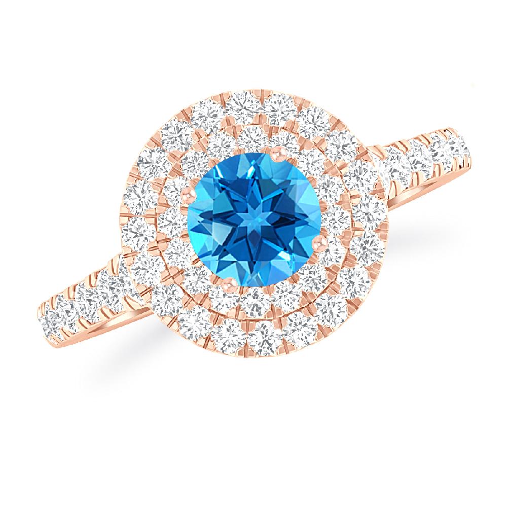 Rose Gold - Blue Topaz