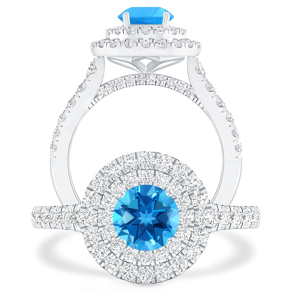 White Gold - Blue Topaz