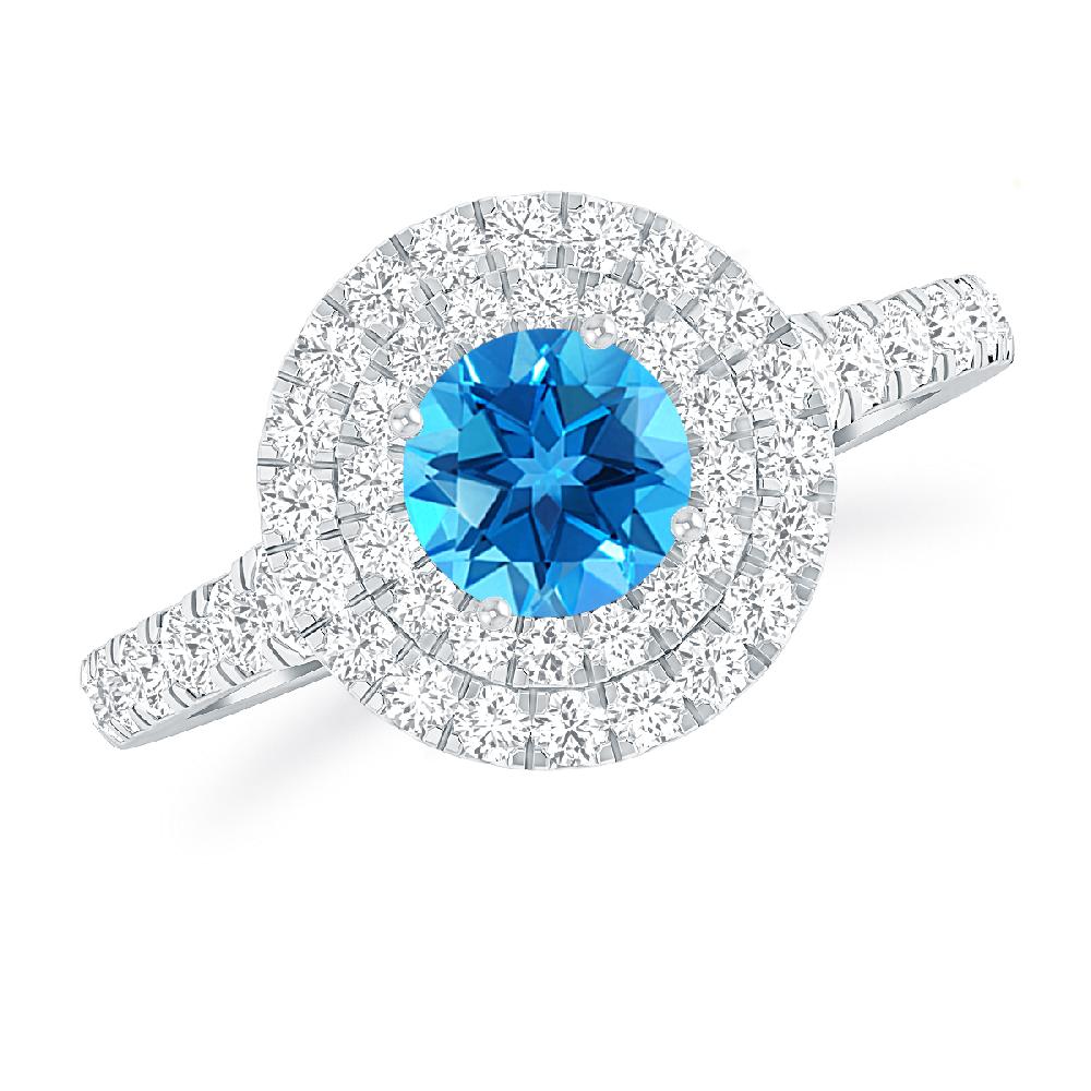 White Gold - Blue Topaz