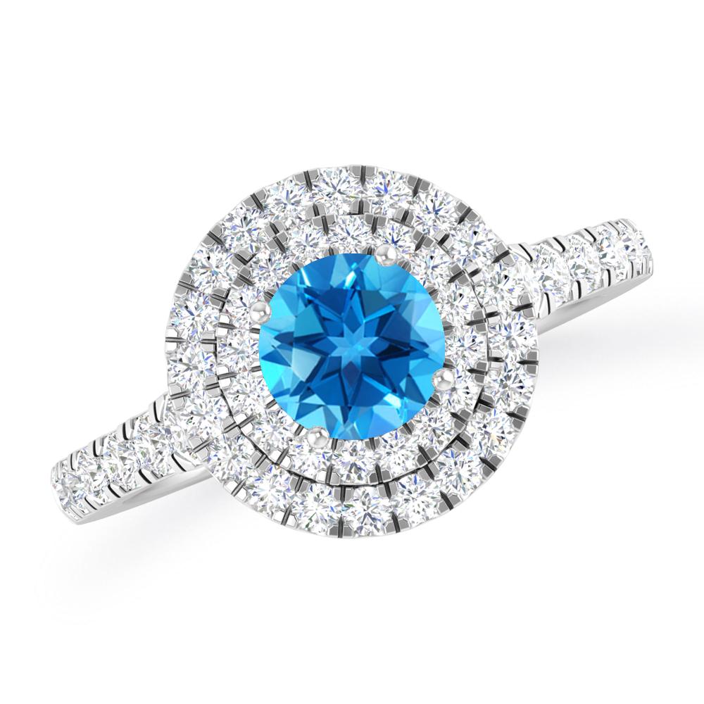 White Gold - Blue Topaz