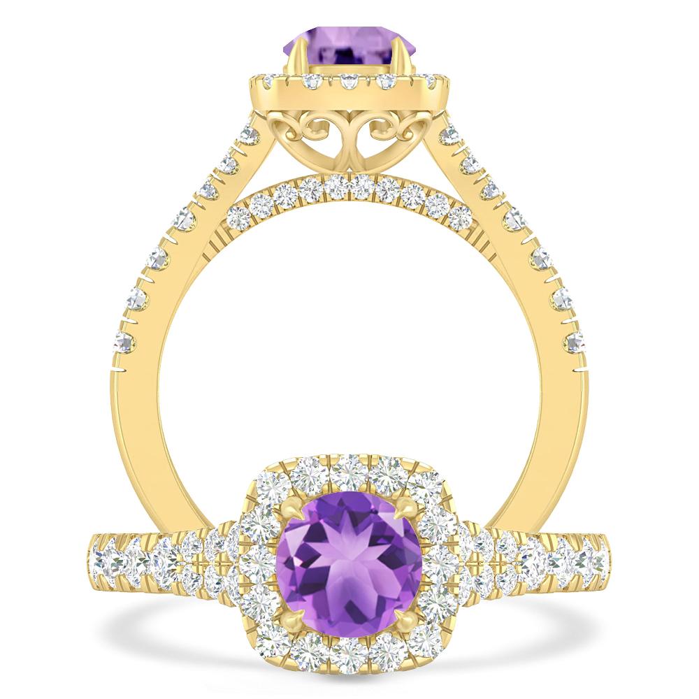 Yellow Gold - Amethyst