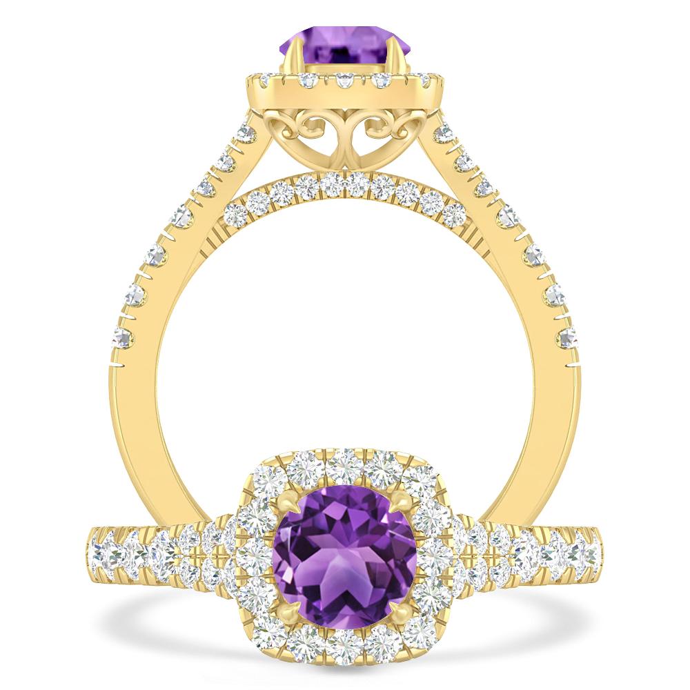 Yellow Gold - Amethyst