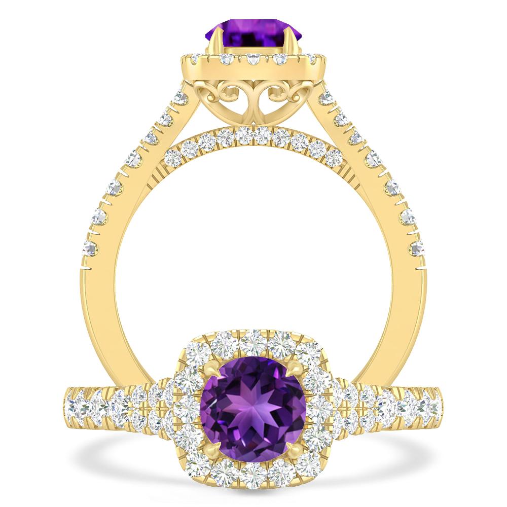 Yellow Gold - Amethyst