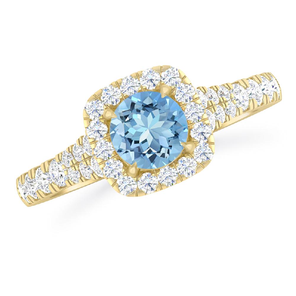 Yellow Gold - Aquamarine