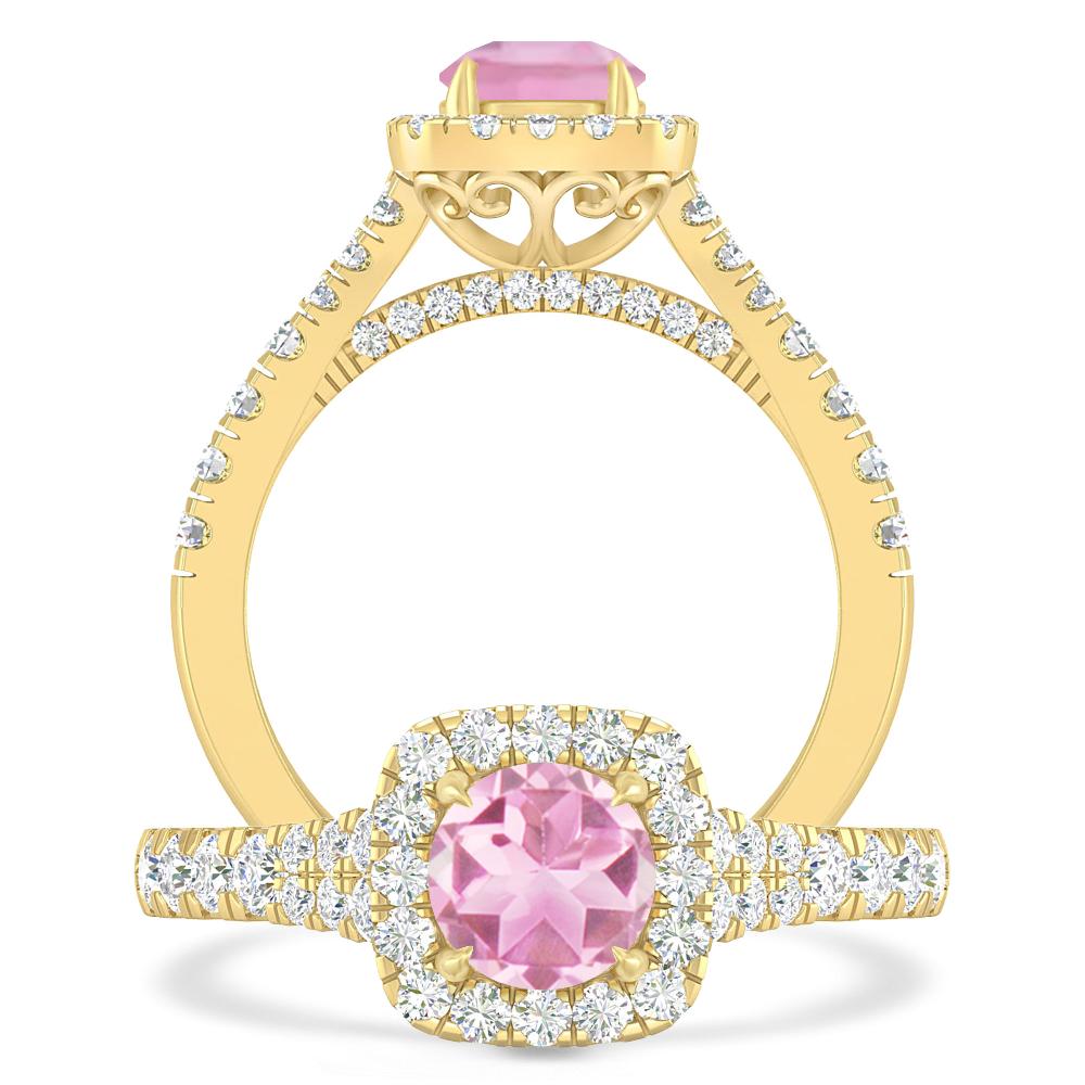 Yellow Gold - Pink Tourmaline