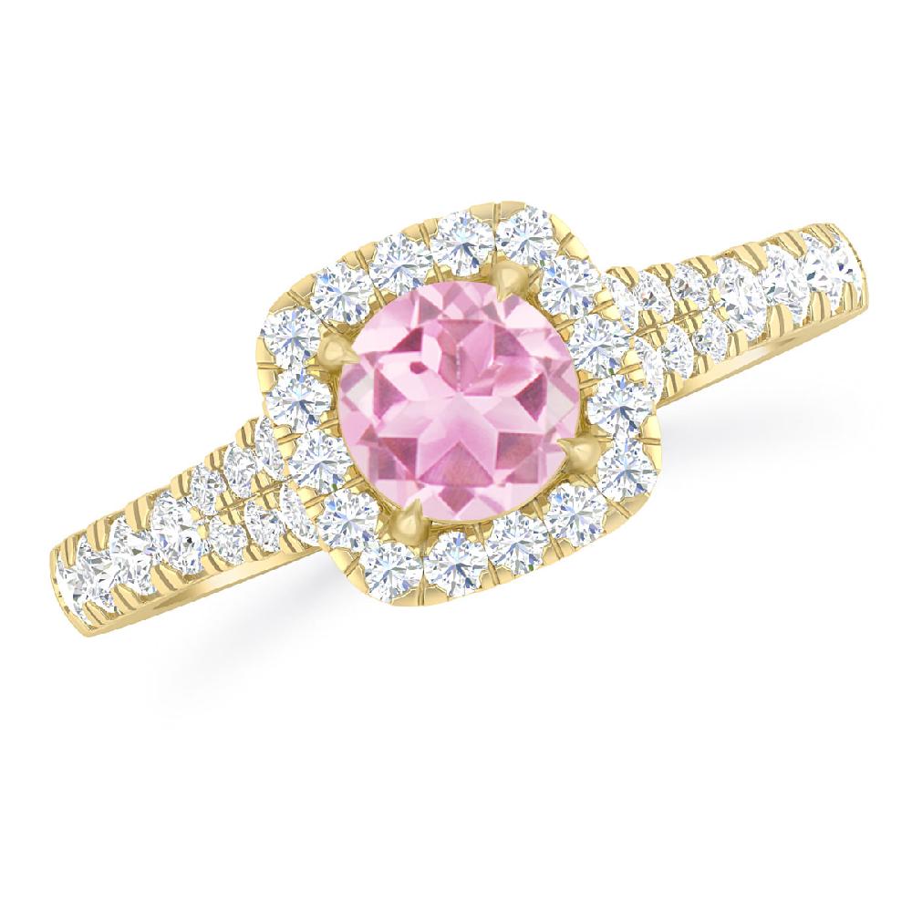 Yellow Gold - Pink Tourmaline