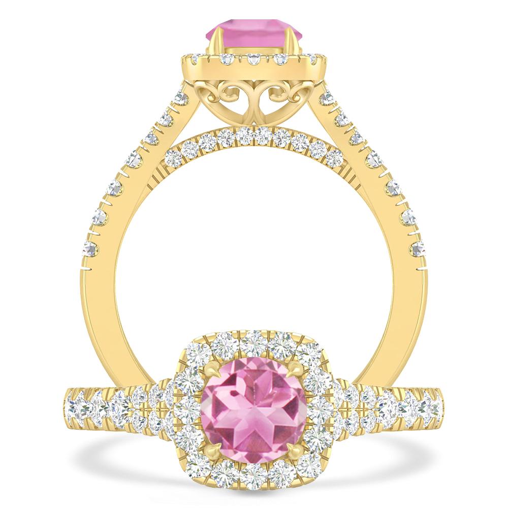 Yellow Gold - Pink Tourmaline