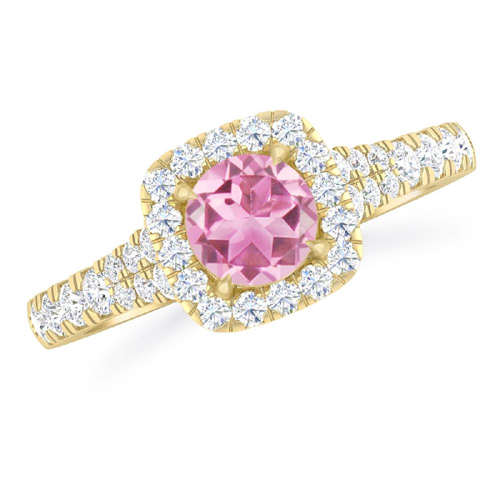 Yellow Gold - Pink Tourmaline