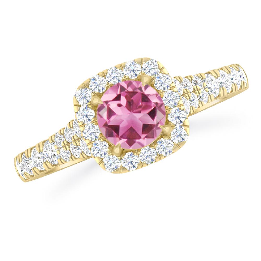 Yellow Gold - Pink Tourmaline