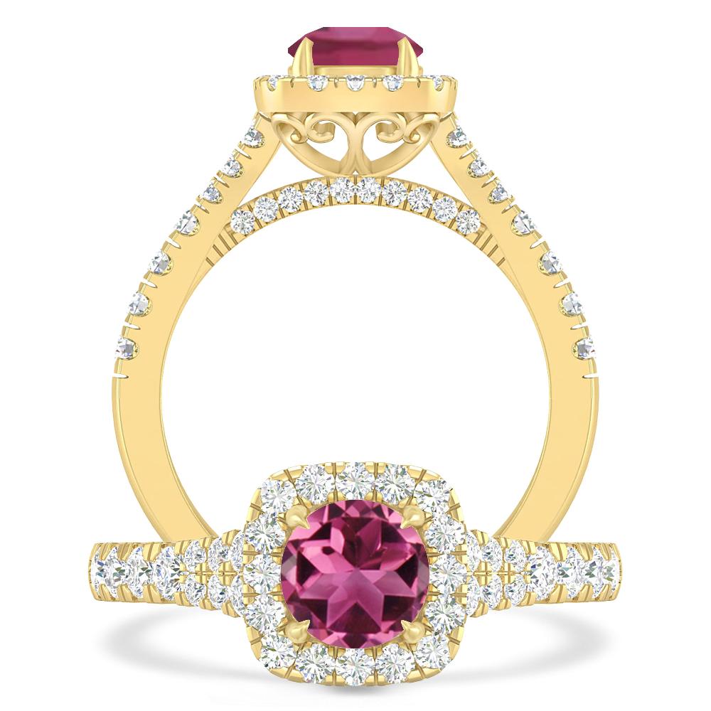 Yellow Gold - Pink Tourmaline