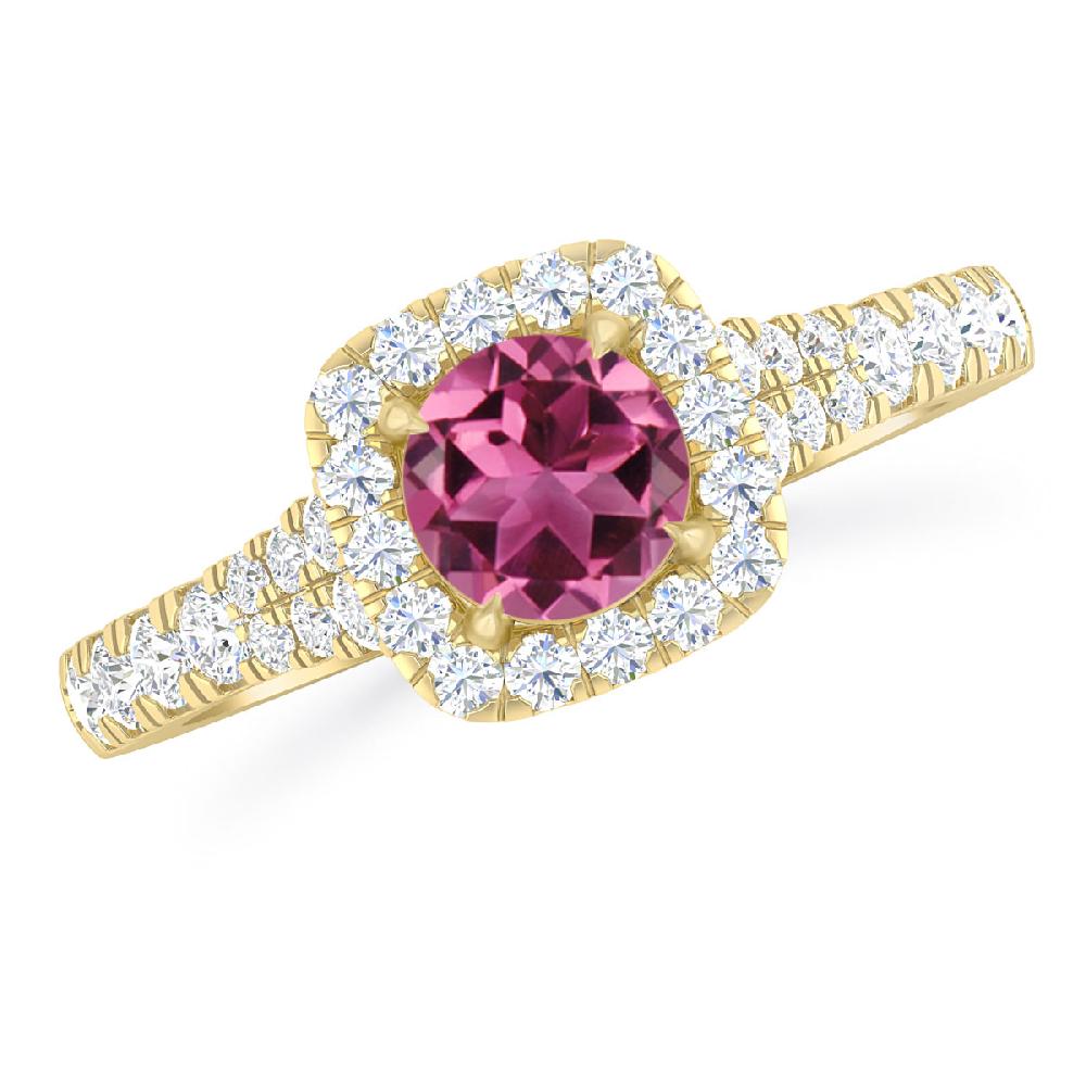 Yellow Gold - Pink Tourmaline