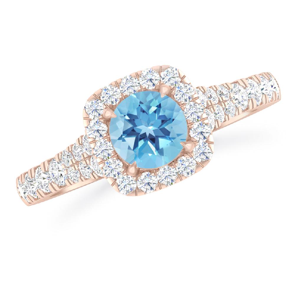 Rose Gold - Blue Topaz