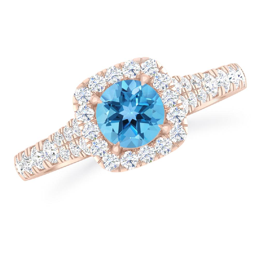 Rose Gold - Blue Topaz