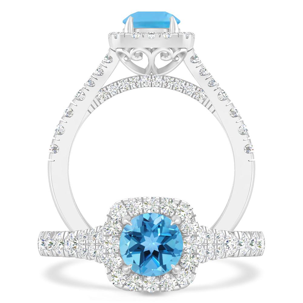 White Gold - Blue Topaz