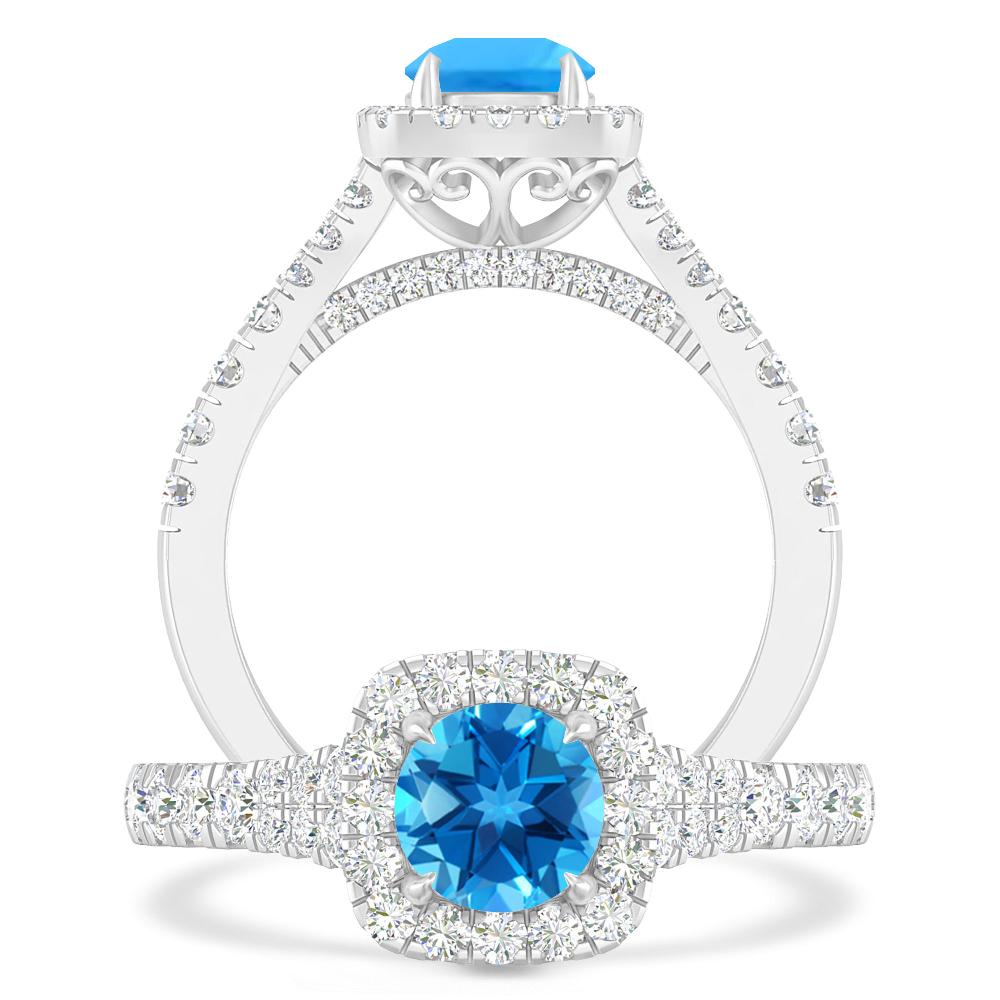 White Gold - Blue Topaz