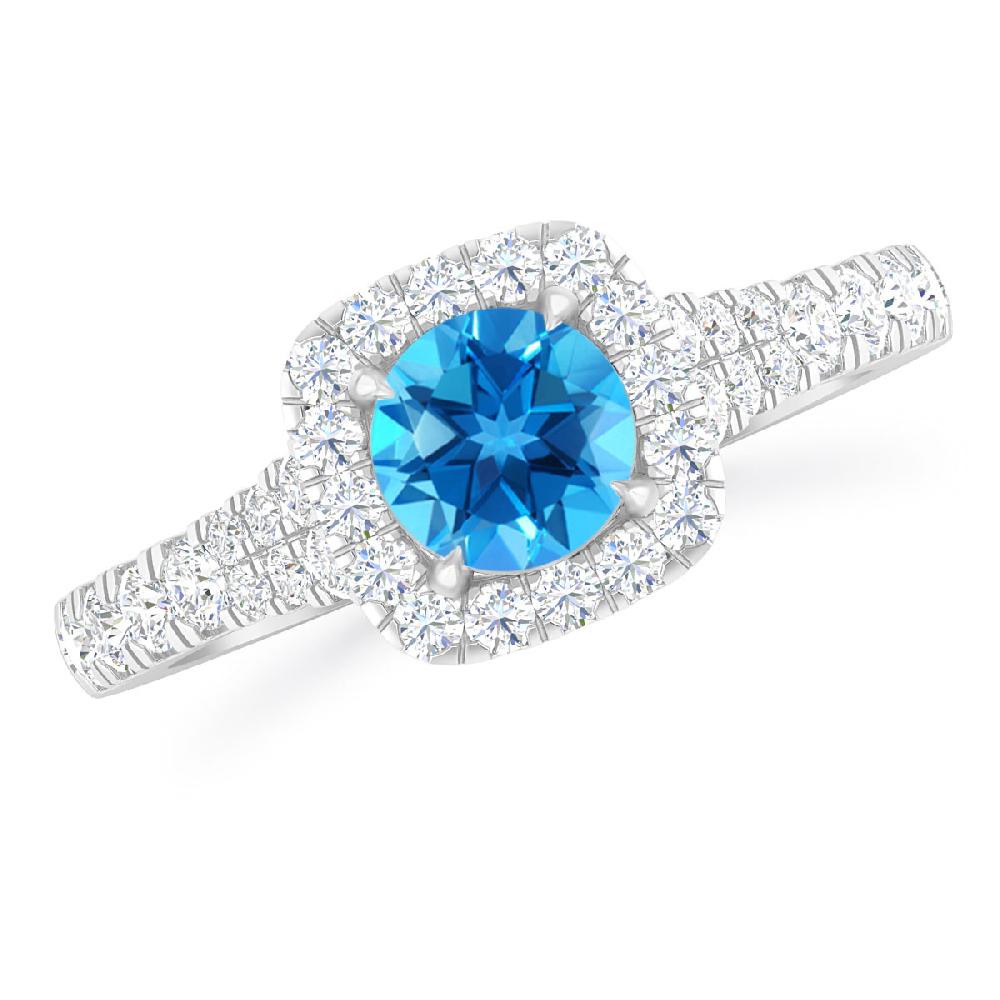 White Gold - Blue Topaz