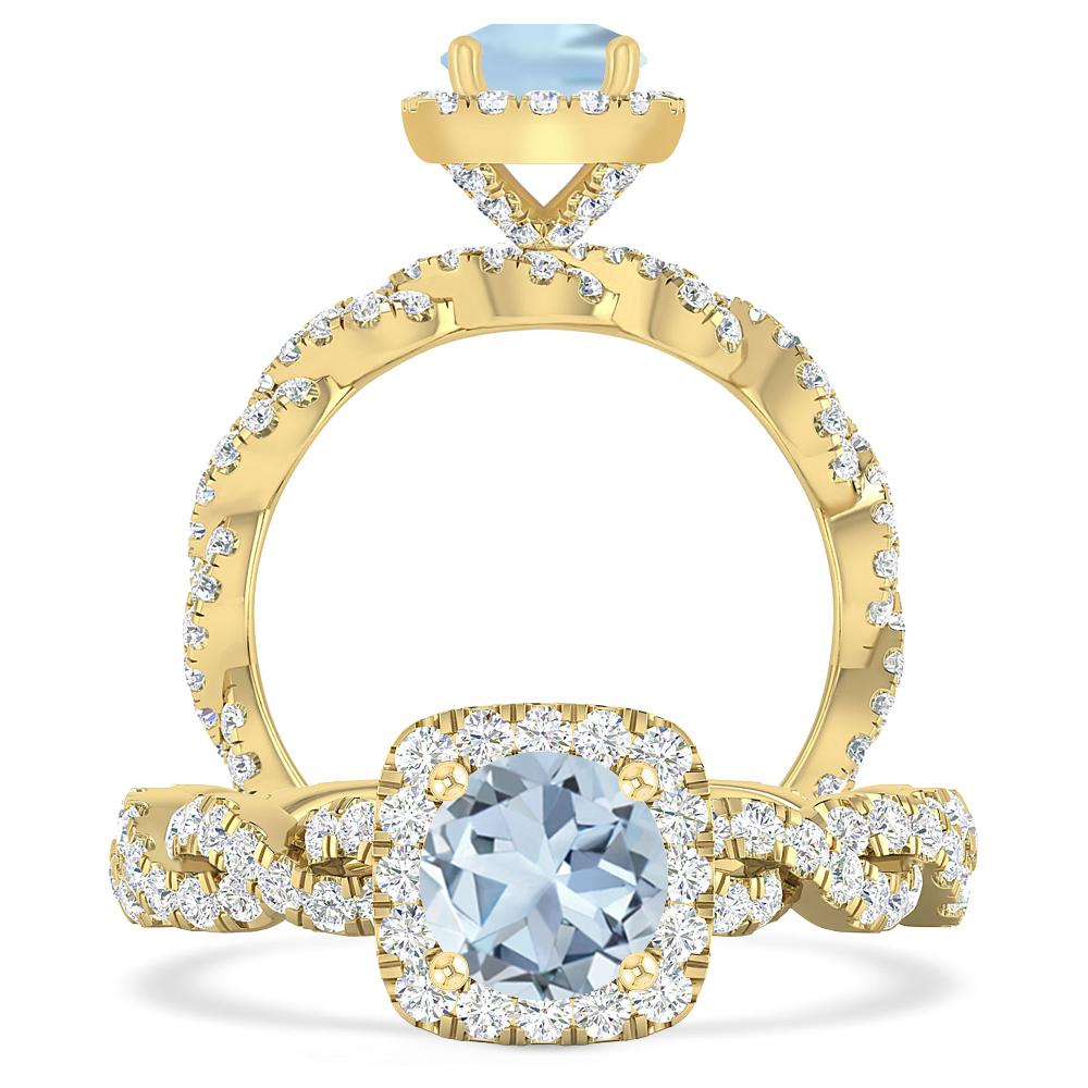 Yellow Gold - Aquamarine