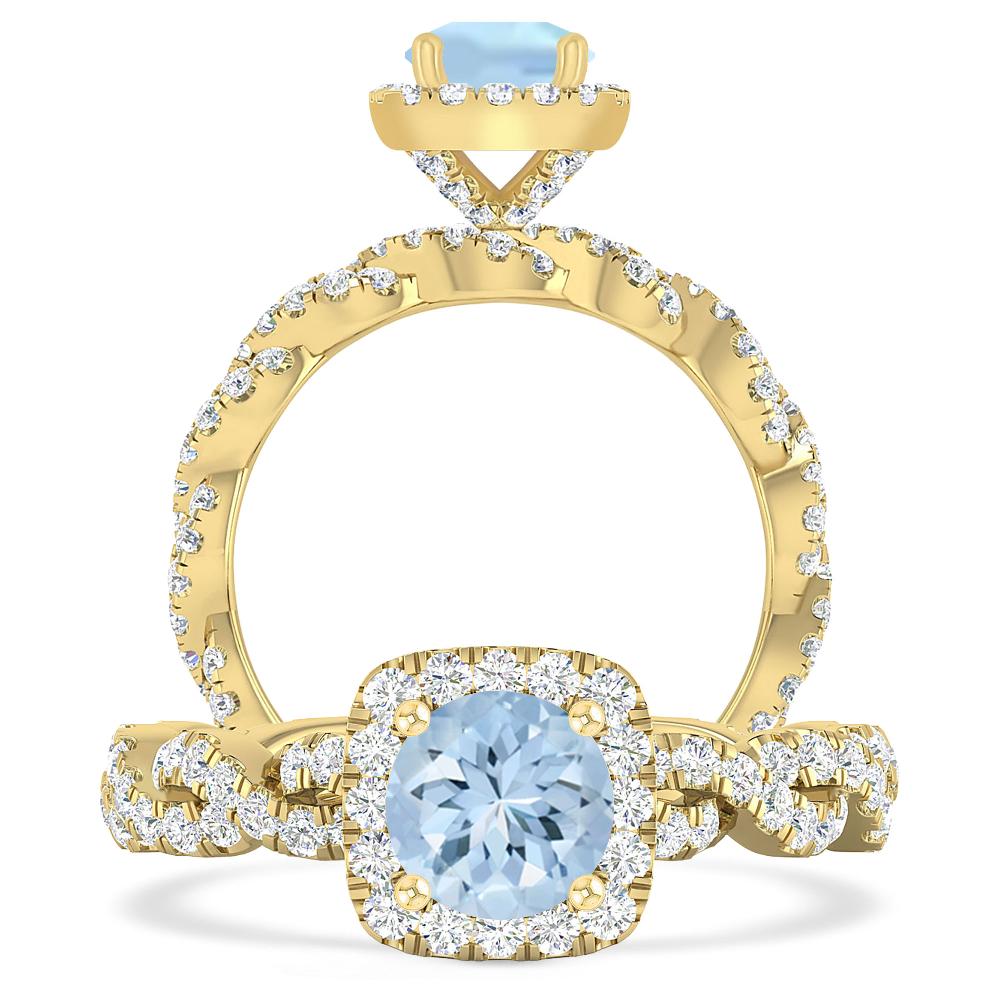 Yellow Gold - Aquamarine