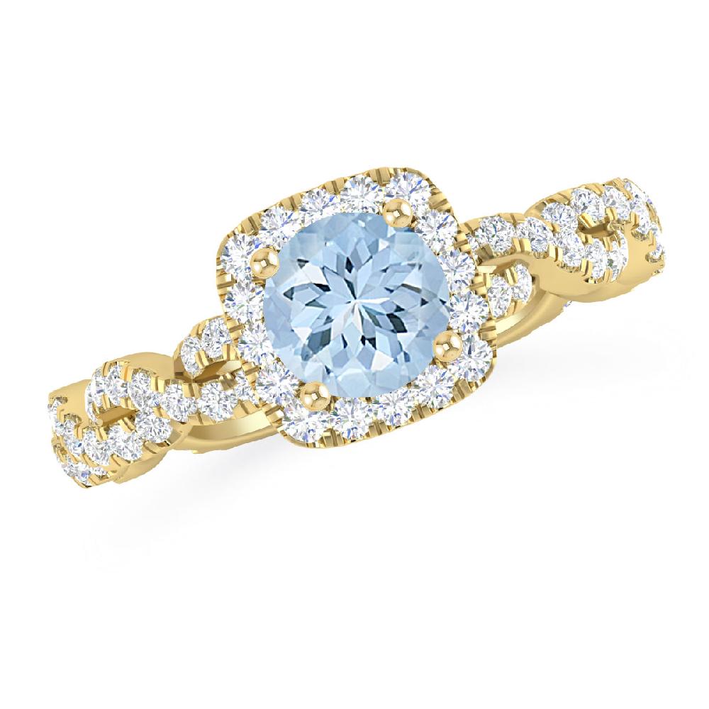 Yellow Gold - Aquamarine