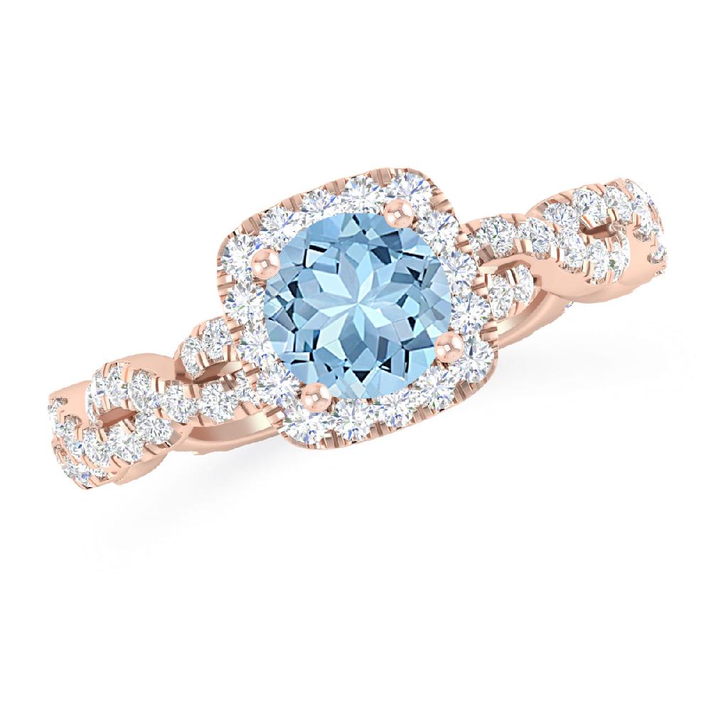 Rose Gold - Aquamarine