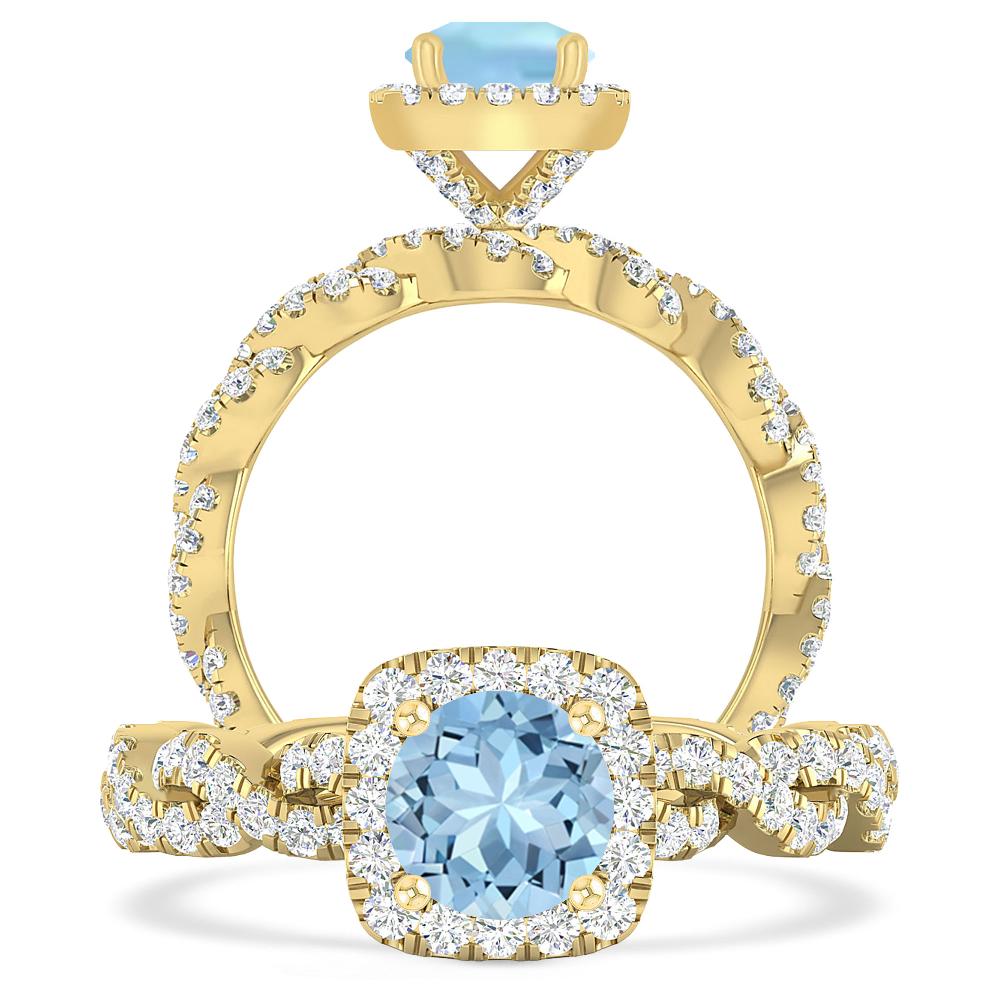 Yellow Gold - Aquamarine