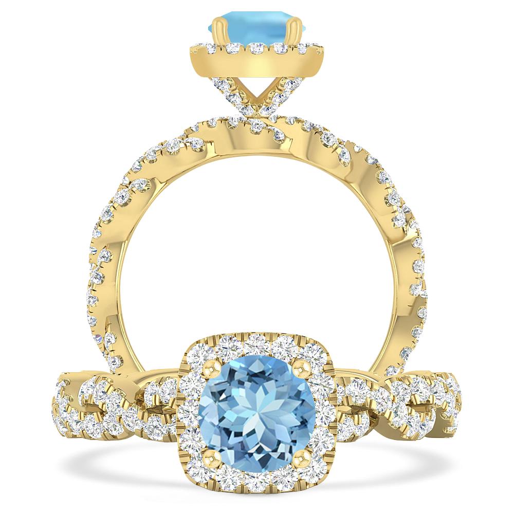 Yellow Gold - Aquamarine