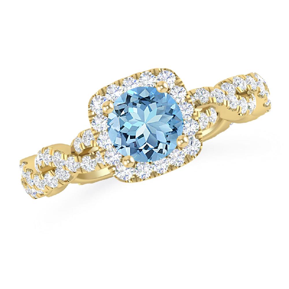 Yellow Gold - Aquamarine