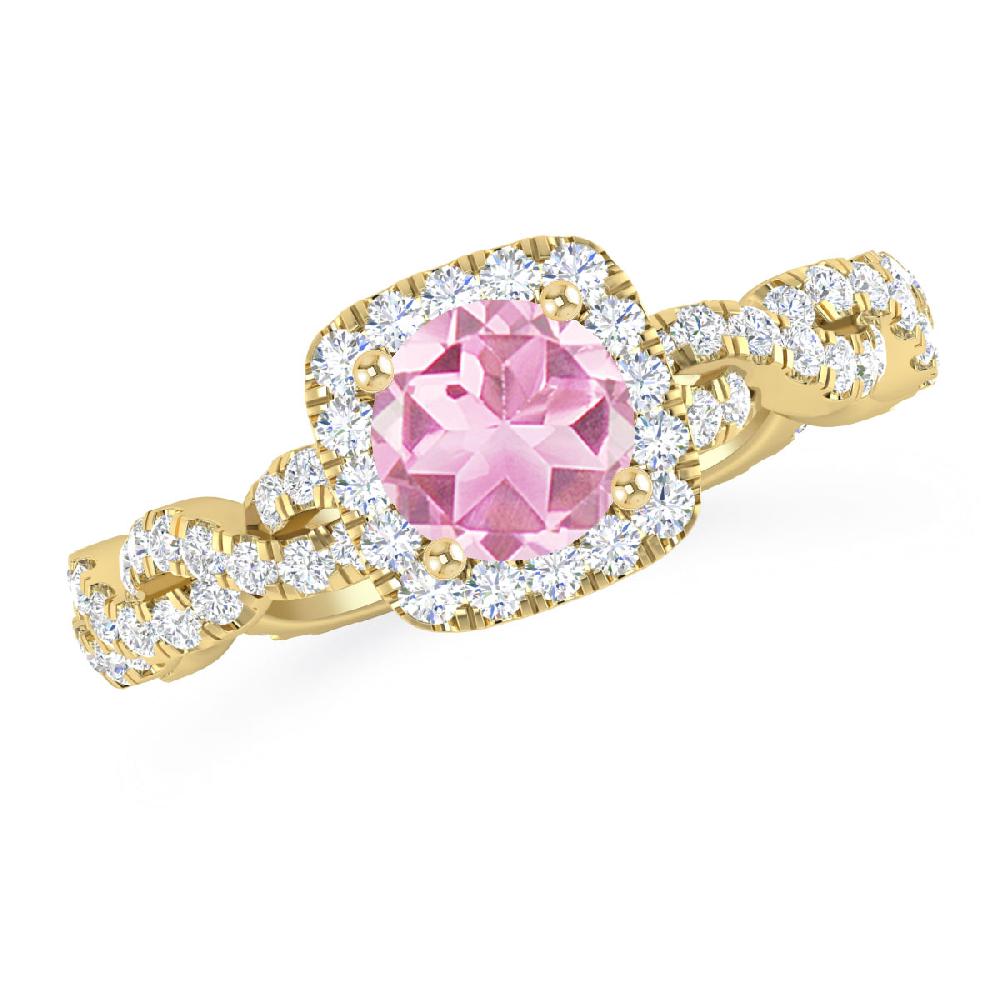 Yellow Gold - Pink Tourmaline