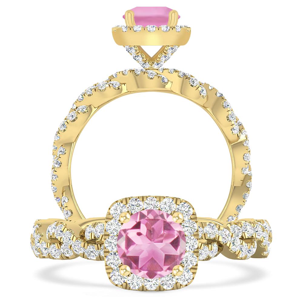 Yellow Gold - Pink Tourmaline