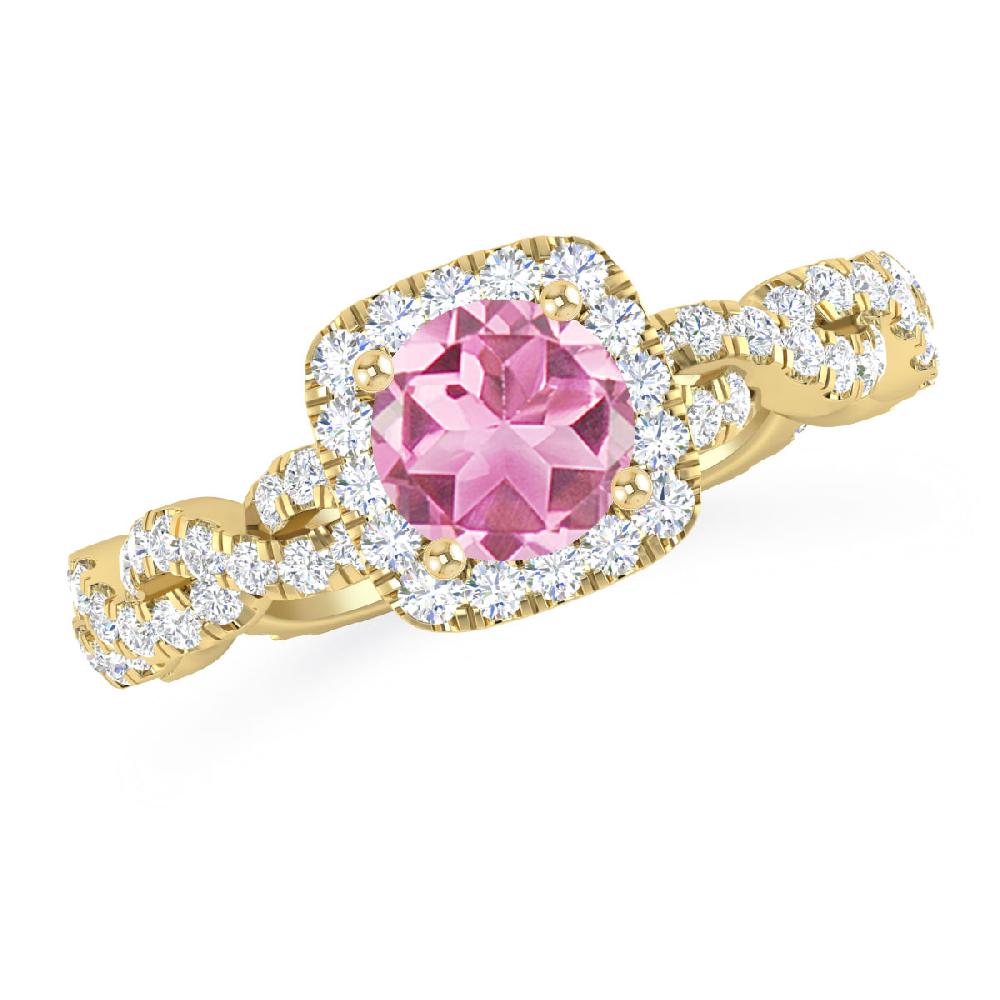 Yellow Gold - Pink Tourmaline