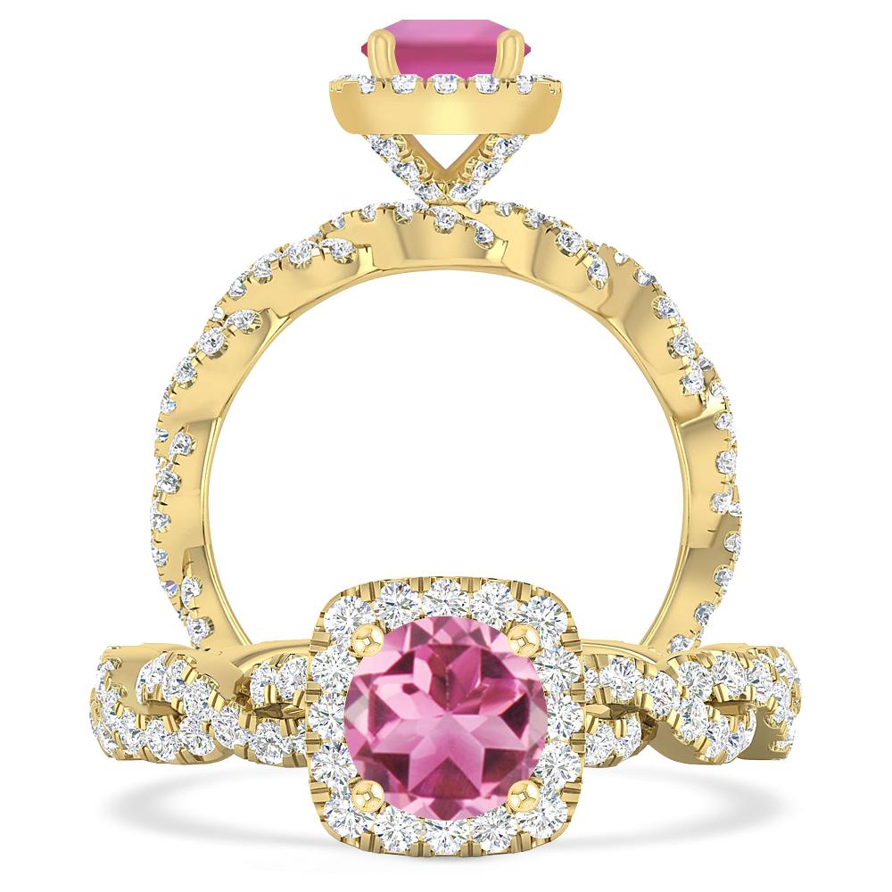 Yellow Gold - Pink Tourmaline