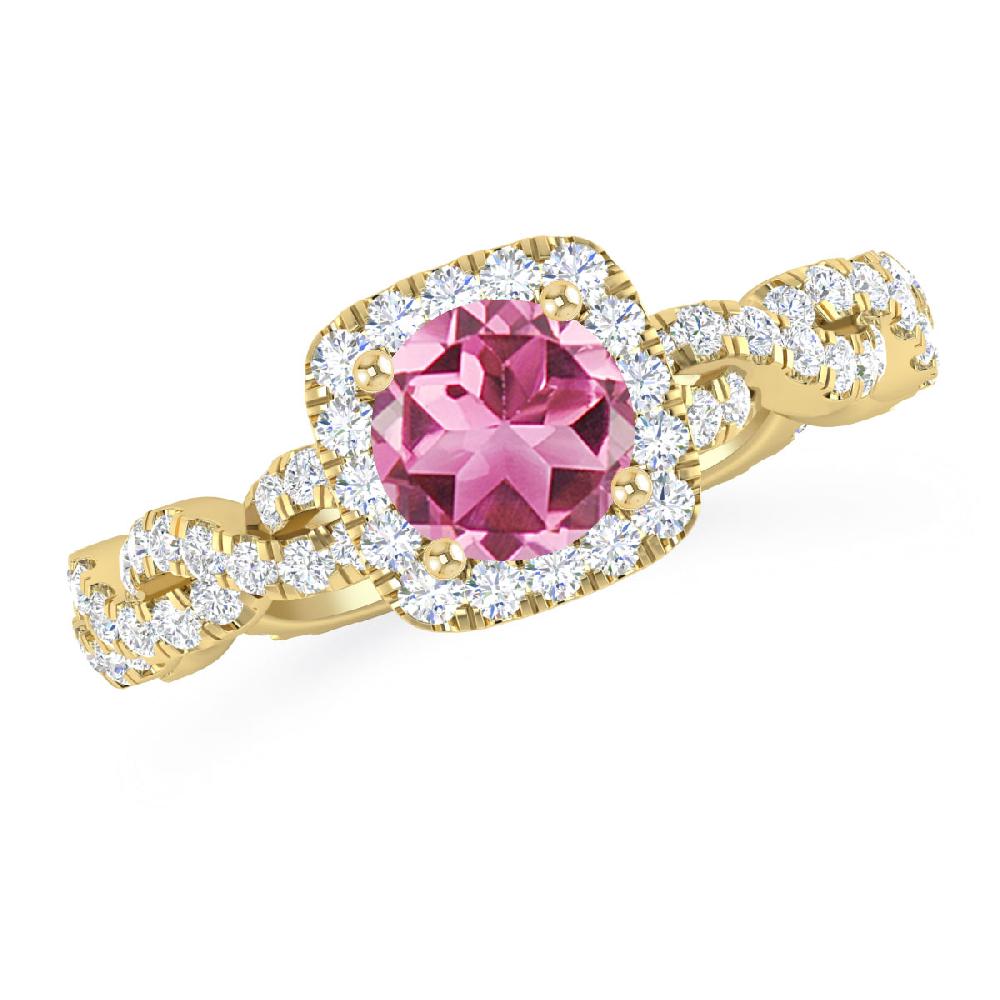 Yellow Gold - Pink Tourmaline