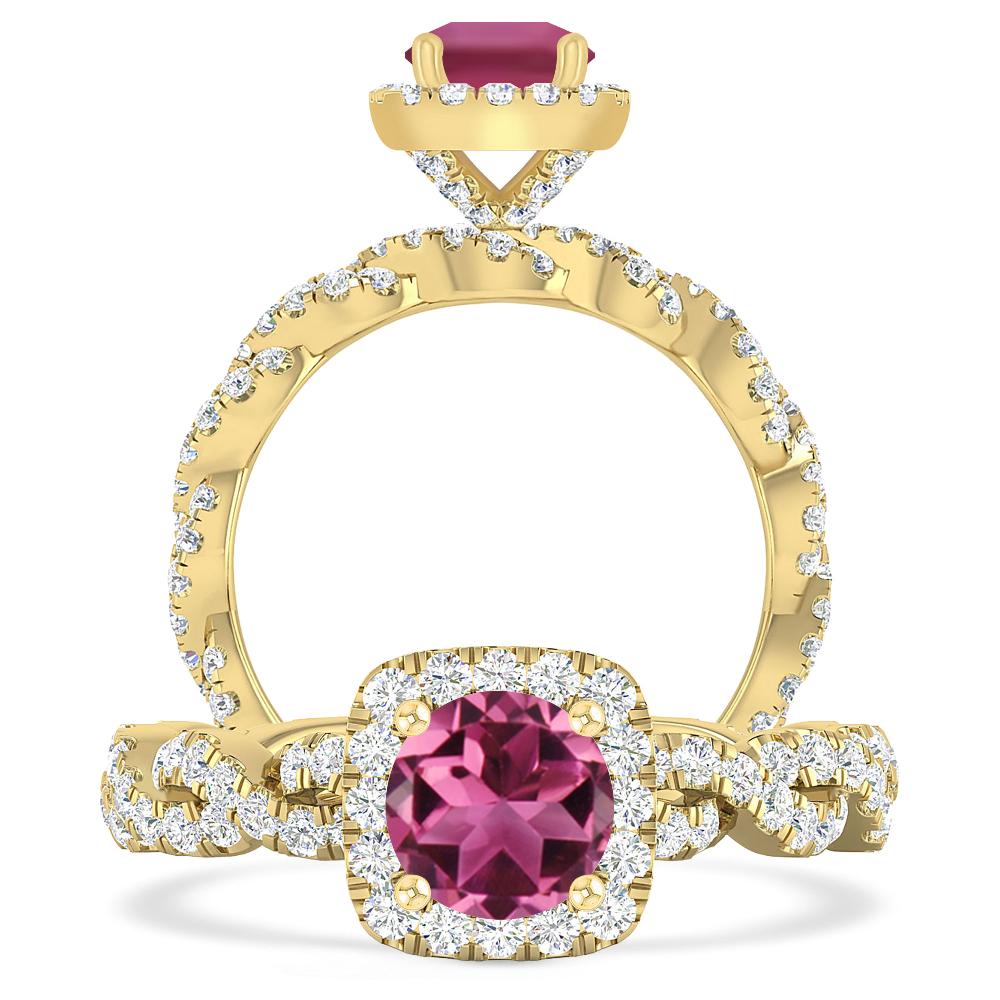 Yellow Gold - Pink Tourmaline