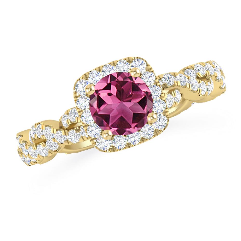 Yellow Gold - Pink Tourmaline