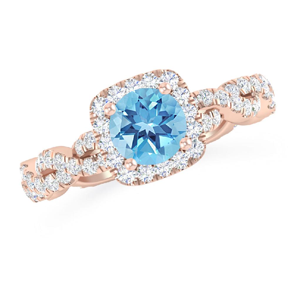 Rose Gold - Blue Topaz