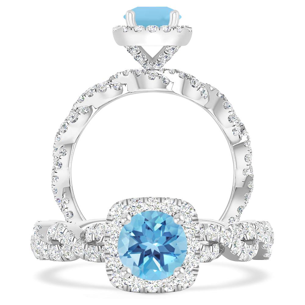 White Gold - Blue Topaz