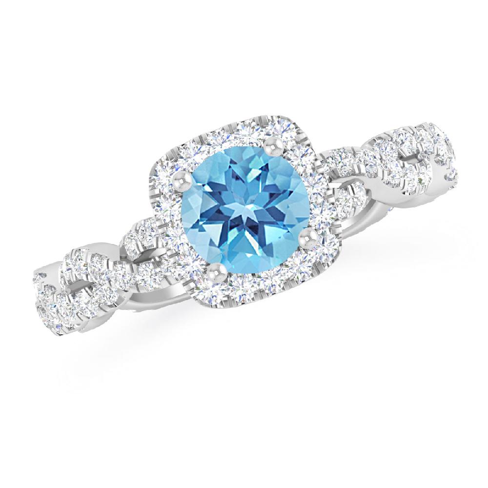 White Gold - Blue Topaz